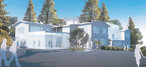 Conceptual illustration of a new look for Dwinelle Annex. (Mark Cavagnero Associates)
