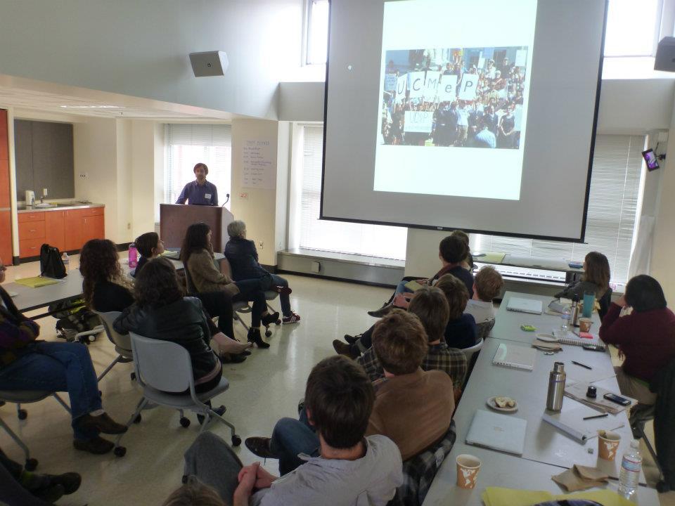 UC Berkeley PhD candidate Shane Boyle presents at Occupy as Form working session.