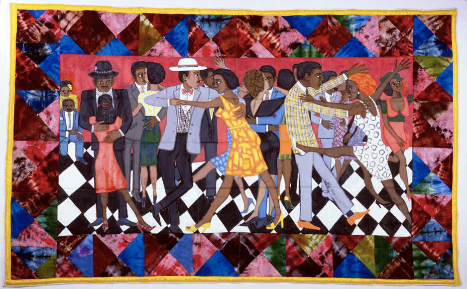 Quilt depicting people dancing