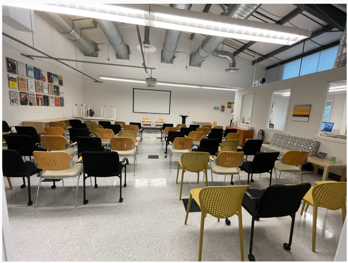 empty room with chairs set in rows