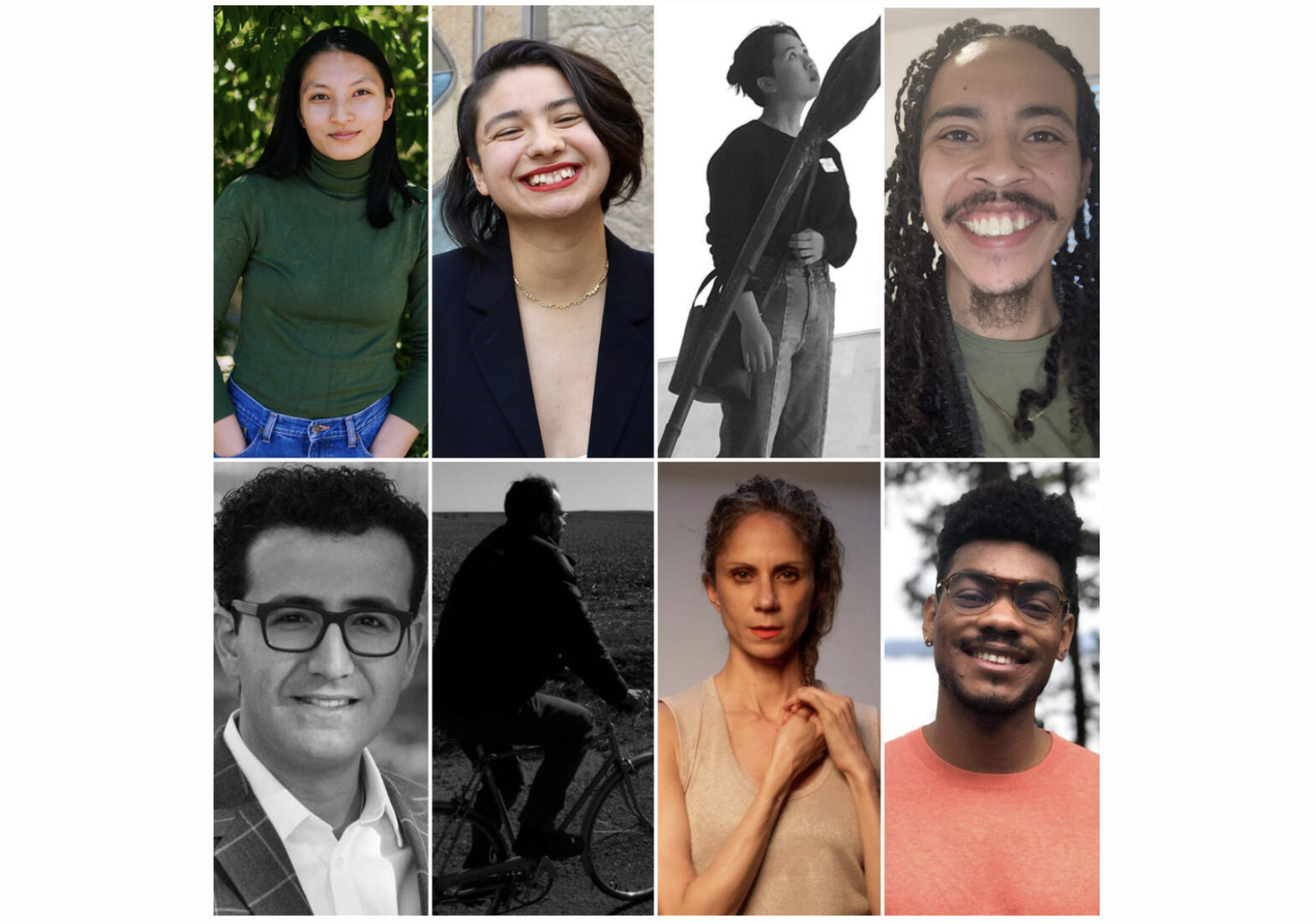 A collage of diverse individuals in various poses and attire including casual and formal outfits, with outdoor and indoor backdrops.