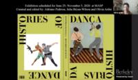 Screenshot of a Zoom presentation about the exhibition "Histories of Dance" at MASP, featuring an artwork and participant on the right.