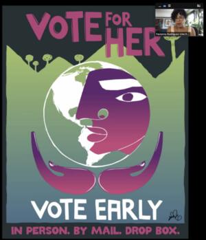  "VOTE FOR HER, VOTE EARLY. In Person. By Mail. Drop Box."
